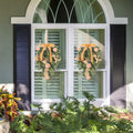 Super Holiday 2pcs Artificial Green Plant Christmas Wreath Velvet Bow by Deal US