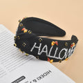 ABONDEVER Halloween Rhinestone Pumpkin Headband Black Orange Plaid by Deal US