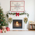 Super Holiday 2pcs Artificial Green Plant Christmas Wreath Velvet Bow by Deal US
