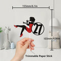 HEYUWING Red Silhouette Glitter Lipstick 33 Girl Cake Topper Picks Paper by Deal US