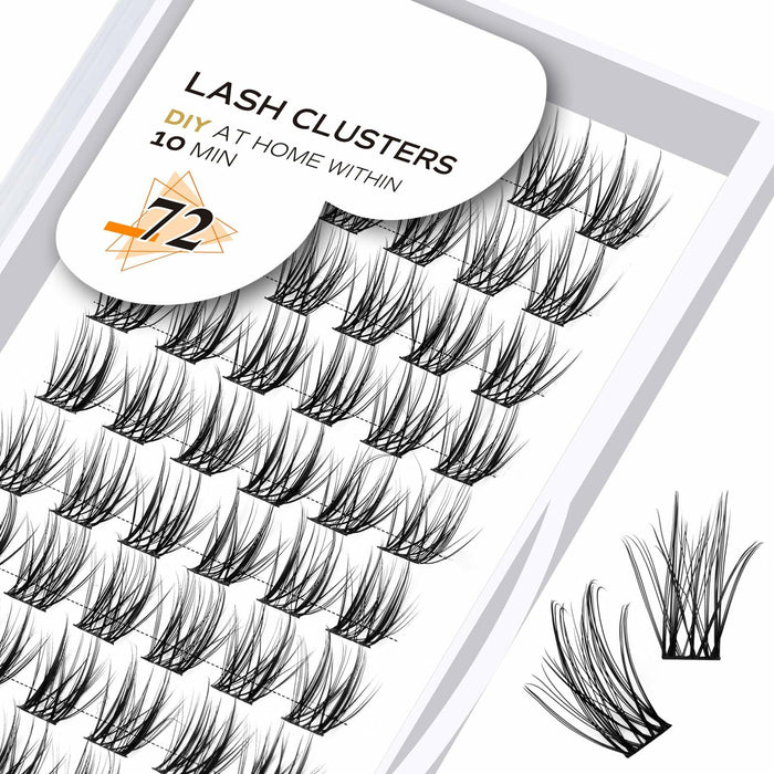 Lash Clusters B03 D Curl 18mm DIY Wispy Volume Eyelash Extensions 72pcs by Deal US