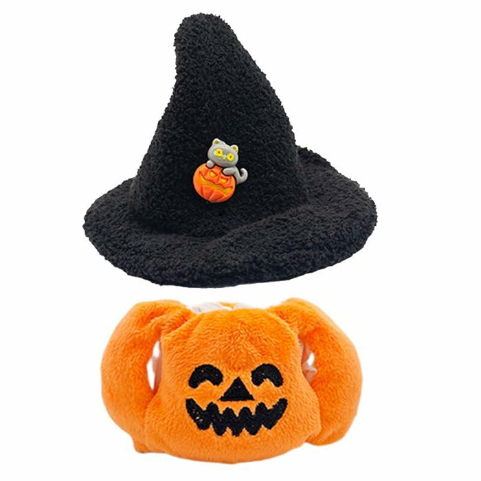 Holydeck Halloween Hat & Overalls Set Orange Black for 17cm Doll Size 17cm by Deal US