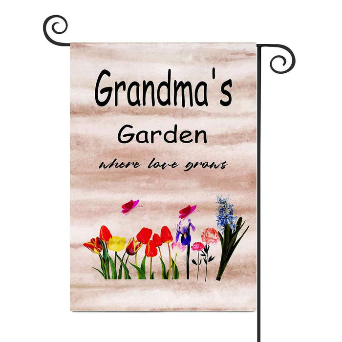 ZQLFDGD FANDEER Grandma's Garden Outdoor Flag 12x18in Double Sided Nylon by Deal US