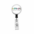 Kmatye Butterfly Retractable ID Badge Holder Nurse Badge Reel Black by Deal US