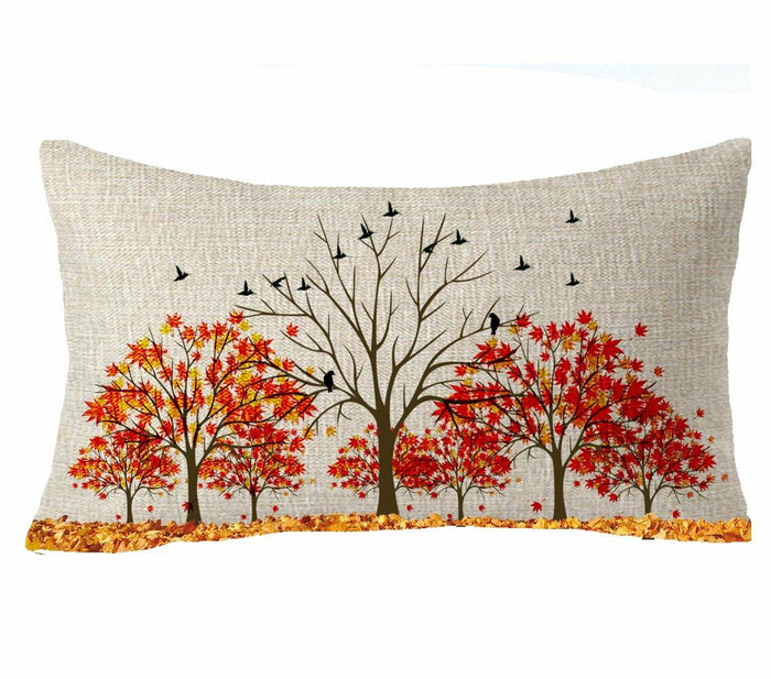 FELENIW Happy Fall Y’all Autumn Maple Leaf Lumbar Pillow Cover 12x20 by Deal US