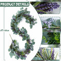 Chiyinbao 6FT Purple Flower Garland Artificial Eucalyptus Wedding Home Decor by Deal US