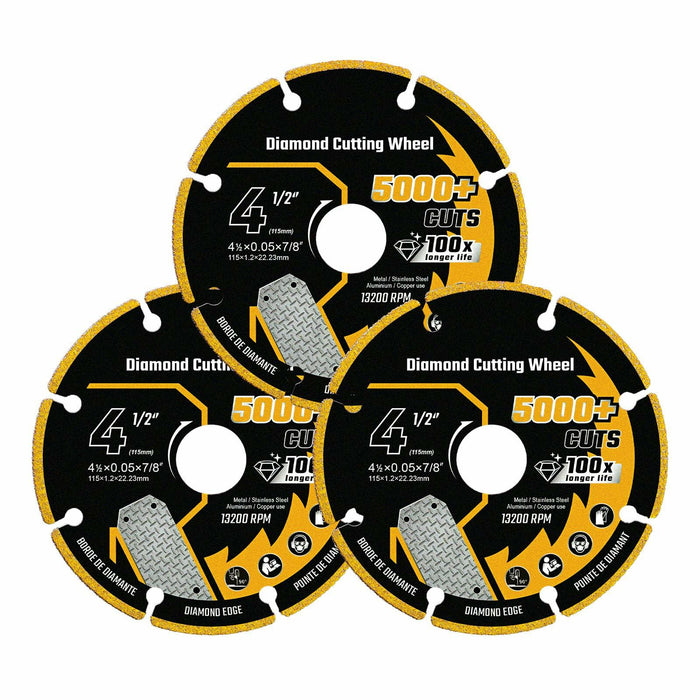Revvstark 4.5in Diamond Cut Off Wheel 7/8" Arbor Metal Cutting Disc by Deal US