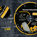 Revvstark 4.5in Diamond Cut Off Wheel 7/8" Arbor Metal Cutting Disc by Deal US