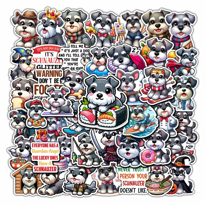 BIGZORO Schnauzer Dog Stickers Pack 50 PCS Waterproof Vinyl Decals by Deal US