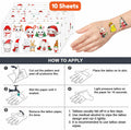 Christmas Temporary Tattoos Bunny Stickers 10 Sheets 100pcs Kids Party by Deal US
