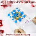 QOIUSO Christmas Cookie Bags 4x4 Inch Snowflake Design 100 Pcs Plastic by Deal US