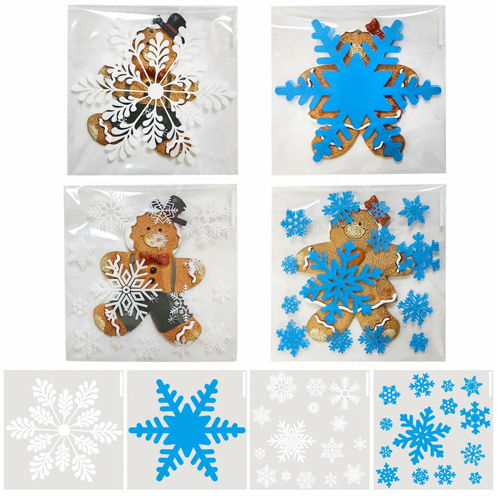 QOIUSO Christmas Cookie Bags 4x4 Inch Snowflake Design 100 Pcs Plastic by Deal US