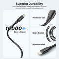 MenoSupp iPhone Charger 3 Pack 10FT Nylon Braided Lightning Cable BlackWhite by Deal US