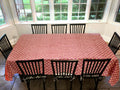 Flannel Backed Vinyl Tablecloth 60x120 Oblong Diamond Rust Pattern by Deal US