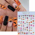 Halloween 5D Nail Art Decals Spider Web Ghost 3D Self Adhesive 2 Sheets by Deal US