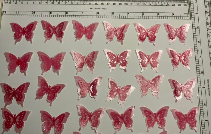 Unbranded x24 3D Double Shad Edible Wafer Butterflies for Cake Cupcakes by Deal US