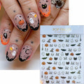 Halloween 5D Nail Art Decals Spider Web Ghost 3D Self Adhesive 2 Sheets by Deal US