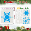 QOIUSO Christmas Cookie Bags 4x4 Inch Snowflake Design 100 Pcs Plastic by Deal US