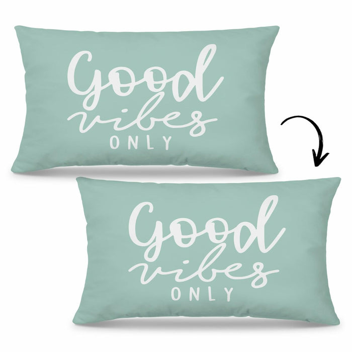Mingnei Motivational Quote Green Flannel Throw Pillow Cover 12x20 by Deal US