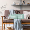 Mingnei Motivational Quote Green Flannel Throw Pillow Cover 12x20 by Deal US