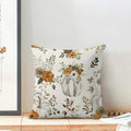 CXMEIFLY Fall Decor Pillow Covers Set of 2 18x18 Cream Pumpkin Floral by Deal US