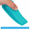 PATIKIL 4 Pcs Large Blue Rubber Door Stoppers Wedge with Storage Box by Deal US