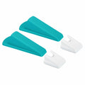 PATIKIL 4 Pcs Large Blue Rubber Door Stoppers Wedge with Storage Box by Deal US
