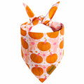 THLOH Fall Dog Bandanas 2 Pack Reversible Pumpkin Leaf Orange Large by Deal US