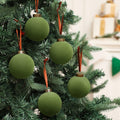Liliful Velvet Christmas Balls Ornaments Green 3.15 Inch 15 Pcs by Deal US