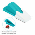 PATIKIL 4 Pcs Large Blue Rubber Door Stoppers Wedge with Storage Box by Deal US