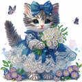 WSLWXSHM 5D Cat Diamond Art Kit 12x12in Crystal Rhinestones Animal by Deal US