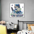 WSLWXSHM 5D Cat Diamond Art Kit 12x12in Crystal Rhinestones Animal by Deal US