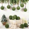 Liliful Velvet Christmas Balls Ornaments Green 3.15 Inch 15 Pcs by Deal US