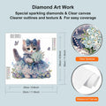 WSLWXSHM 5D Cat Diamond Art Kit 12x12in Crystal Rhinestones Animal by Deal US