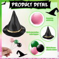 Leinuosen 97 Pcs Witch Party Supplies Pink Green Balloons Mini Toppers Black Hat by Deal US