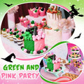 Leinuosen 97 Pcs Witch Party Supplies Pink Green Balloons Mini Toppers Black Hat by Deal US