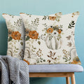 CXMEIFLY Fall Decor Pillow Covers Set of 2 18x18 Cream Pumpkin Floral by Deal US