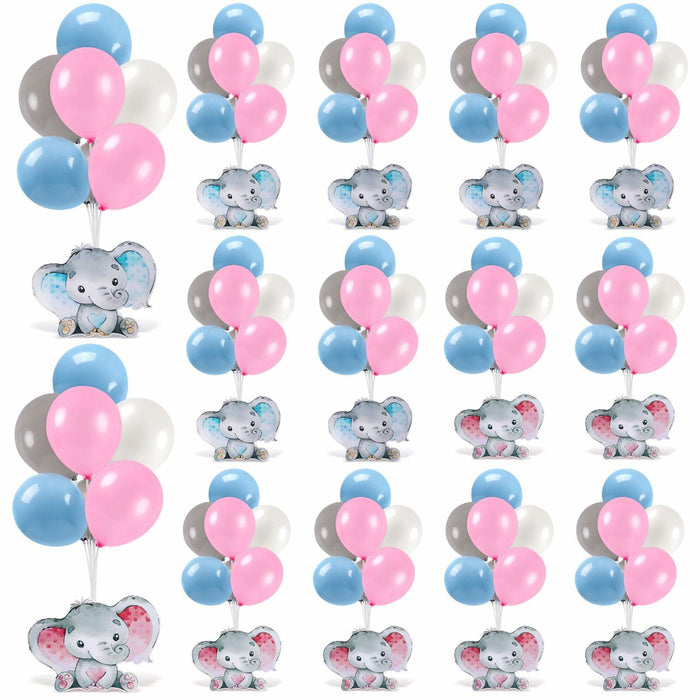 12 Sets Baby Shower Balloon Stand Kit Gender Reveal Pink Blue Table Decor by Deal US