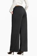 Bamans Wide Leg Dress Pants High Elastic Waist Curvy Women Black Size S by Deal US