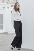 Bamans Wide Leg Dress Pants High Elastic Waist Curvy Women Black Size S by Deal US