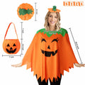 HEYFIZZ 3 PCS Pumpkin Costume Poncho Set Halloween Orange Size Adult by Deal US
