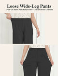 Bamans Wide Leg Dress Pants High Elastic Waist Curvy Women Black Size S by Deal US