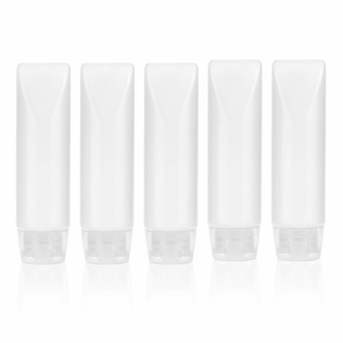 PEUTIER 5pcs Travel Bottles Leak-Proof Refillable Squeeze Tubes Translucent by Deal US