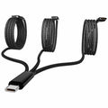 Wosixima USB-C 3-in-1 Charging Cable 4ft Black for iPhone 16/15 Pro Max Samsung by Deal US