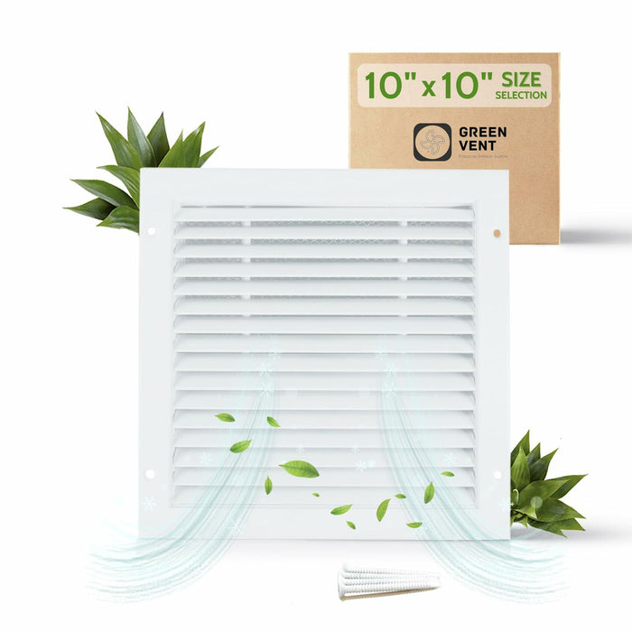 GREEN VENT Aluminum Alloy Gable Vent 10x10 Outdoor Wall Cover with Mesh by Deal US