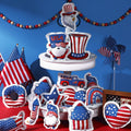 Oudain 24 Pc 5" Patriotic Star Ornaments Red White Blue Independence Day by Deal US