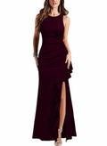 WOOSEA Women's Sleeveless Split Bodycon Mermaid Dress Black Size XL by Deal US
