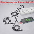 Wosixima USB-C 3-in-1 Charging Cable 4ft Black for iPhone 16/15 Pro Max Samsung by Deal US