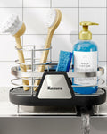 Kitsure Kitchen Sink Sponge Holder Rustproof Metal Organizer Black 7.9x3.9x5.3 by Deal US