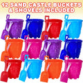 ArtCreativity 6" Sand Castle Buckets & Shovels Set 12 Pails 12 Shovels by Deal US